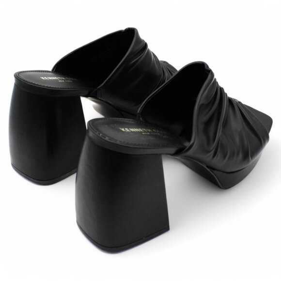 Kenneth Cole New York Womens Black Ruched Padded Anika Open Toe Sculpted Heel Sl - Picture 3 of 5